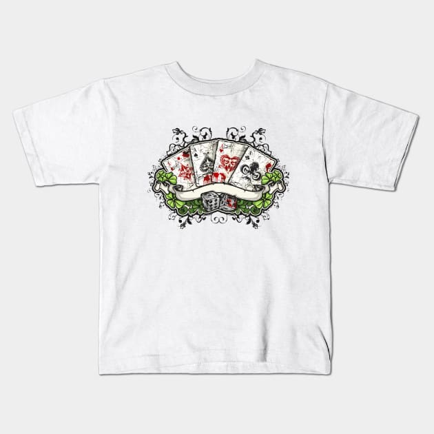 Dark Poker Kids T-Shirt by viSionDesign